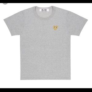 Comme des Garcons Heather Gray Tee with Gold Heart